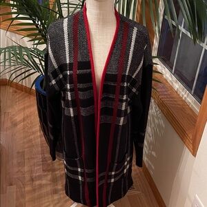 Black and Red Plaid Women's Cardigan